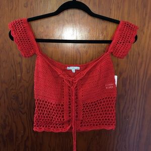 Red crochet top!